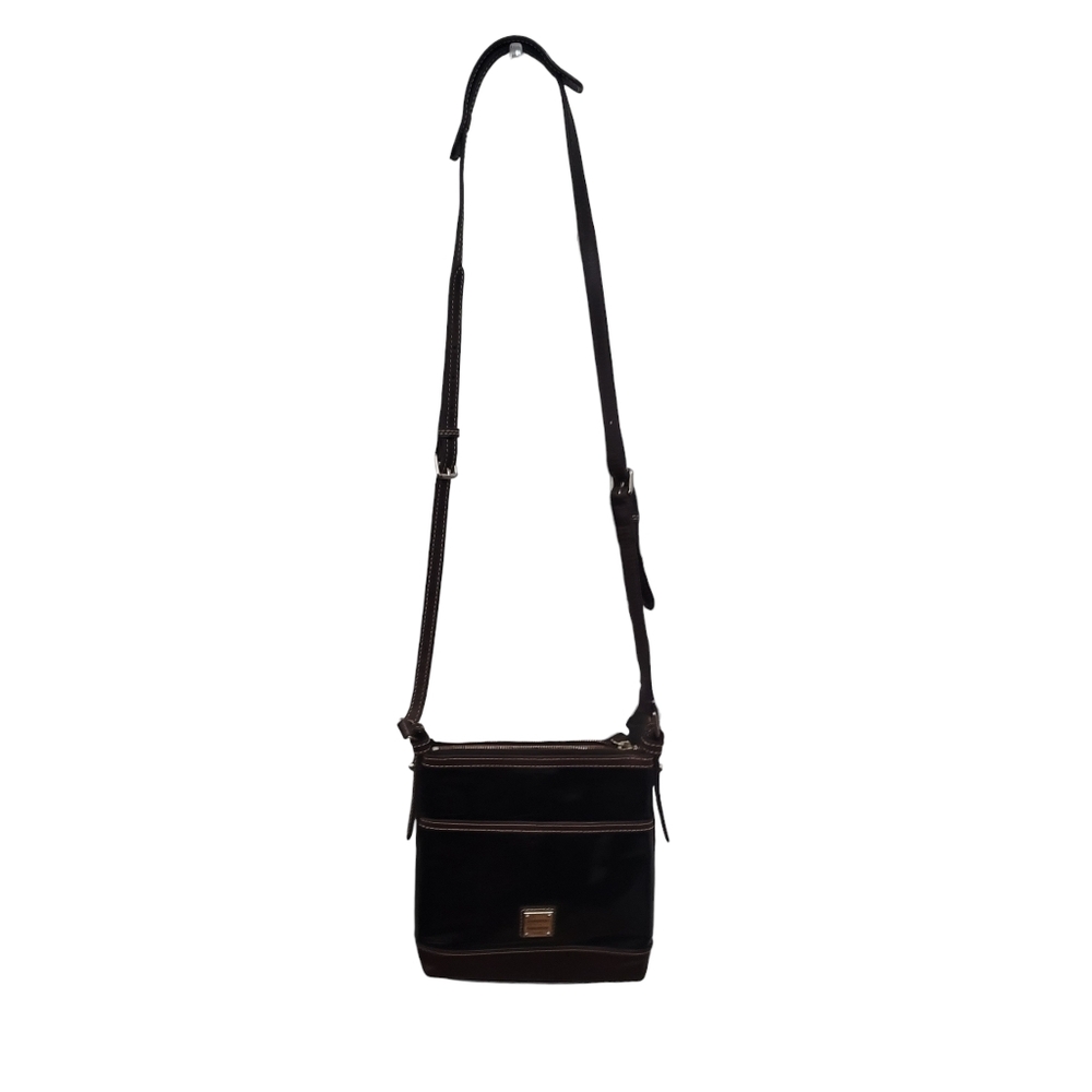 Dooney And Bourke Black Brown Patent Leather Crossbody - Picture 9 of 16
